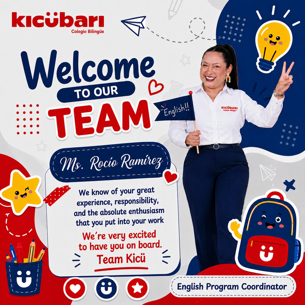 Bienvenida coordinadora de inglés